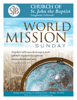 October_19_2014_Bulletin - St. John The Baptist Church