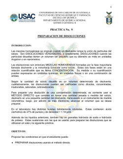 Pr&aacute;ctica No. 9 Preparaci&oacute;n de Disoluciones - Departamento de