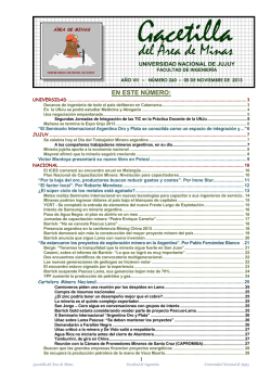 Gacetilla Nro 260 - Inicio - Universidad Nacional de Jujuy