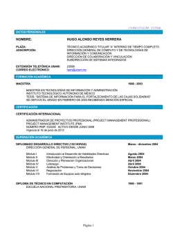 curriculum vitae nombre - P&aacute;ginas Personales UNAM
