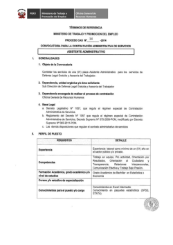 asistente administrativo - Ministerio del Trabajo y Promoci&oacute;n del