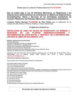 Bases para la Licitaci&oacute;n Publica Nacional P4LNO00086 - Pemex