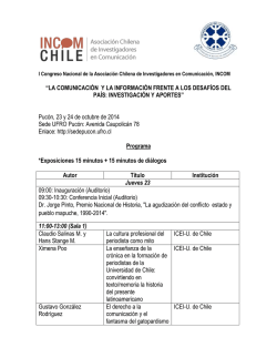 Programa I Congreso Nacional INCOM 2014