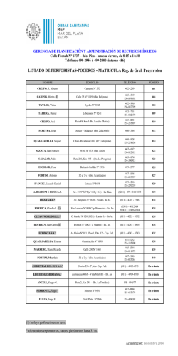 LISTADO DE PERFORISTAS-POCEROS - MATR&Iacute;CULA Reg. de