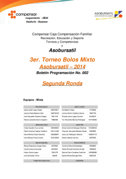 Bolet&iacute;n Torneo Bolo Mx Asobursatil No. 002 - Olimpiadas Deportivas