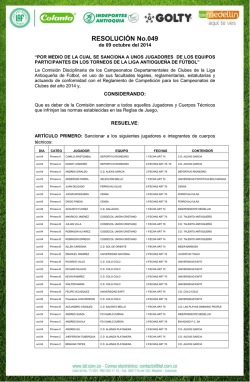 RESOLUCI&Oacute;N No.049 - Liga Antioque&ntilde;a de F&uacute;tbol