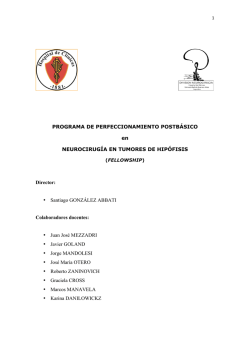 Fellowship Neurocirugia &ndash; Cirug&iacute;a de Tumores de Hipofisis