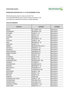 PASEO BAH&Iacute;A BLANCA PROMOCI&Oacute;N - Banco Provincia