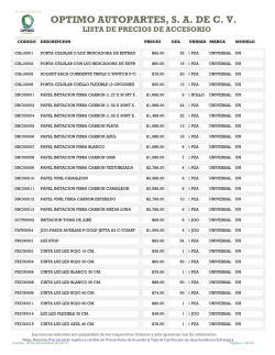 Lista de Precios Descargar - Optimo Autopartes