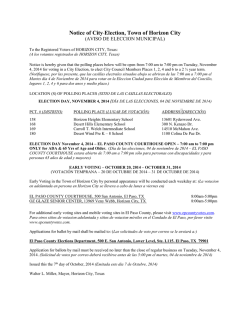 Notice of City Election, Town of Horizon City