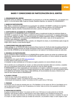 bases y condiciones de participaci&oacute;n en el sorteo - Vos - La Voz del