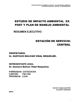_ ESTUDIO DE IMPACTO Y PLAN DE ______ MANEJO - MAELoja