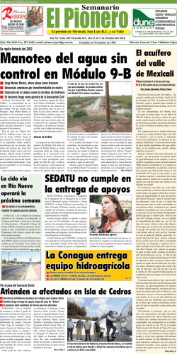 Manoteo del agua sin control en M&oacute;dulo 9-B - Semanario El Pionero