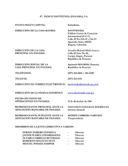 Banco Davivienda (Panam&aacute;), S.A. - Asociaci&oacute;n Bancaria de Panam&aacute;