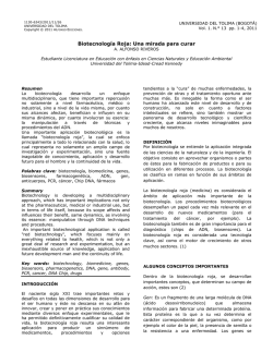 Biotecnolog&iacute;a Roja: Una mirada para curar - tutorias ut