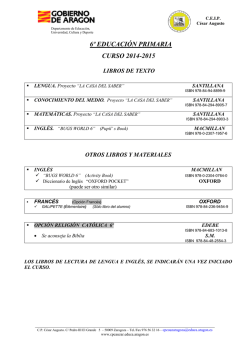 6&ordm; EDUCACI&Oacute;N PRIMARIA CURSO 2014-2015 - E-ducativa catedu