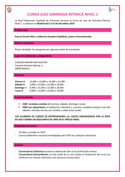 CURSO JUEZ GIMNASIA RITMICA NIVEL 1