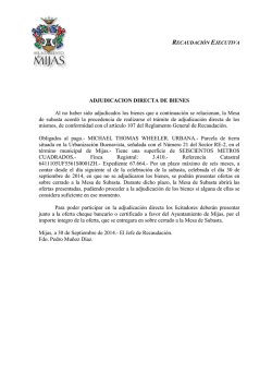 Adjudicaci&oacute;n Directa - Ayuntamiento de Mijas