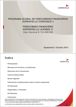 Presentaci&oacute;n Fideicomiso Financiero Supervielle Leasing 11