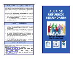 D&iacute;ptico Explicativo Aula de Apoyo de Secundaria - Colegio