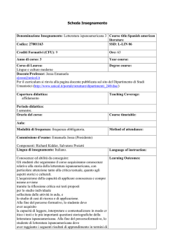 letterature ispano-americane iii - Corso di Studi in Lingue