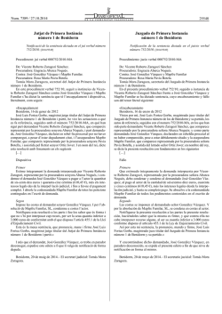 Notificaci&oacute; de la sent&egrave;ncia dictada en el ju&iacute; verbal n&uacute;mero 752/2010.