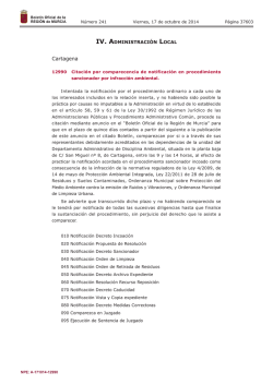 Notificaci&oacute;n de procedimientos sancionadores