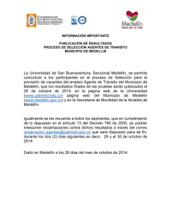 publicaci&oacute;n de resultados proceso de selecci&oacute;n agentes de transito