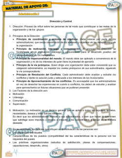 Direcci&oacute;n y Control 1. Direcci&oacute;n: Proceso de influir sobre las