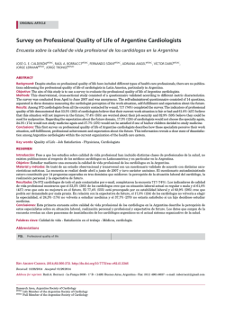 Survey on Professional Quality of Life of argentine Cardiologists