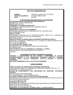 CURRICULUM VITAE - P&aacute;ginas Personales UNAM