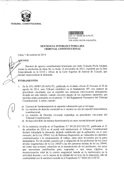 SENTENCIA INTERLOCUTORIA DEL TRIBUNAL