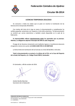 [06/14] Licencias temporada 2014/2015 - FCA