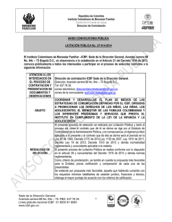Aviso de Convocatoria - Icbf