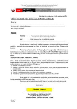 San Juan de Lurigancho, 14 de octubre del 2014 Es - Ugel 05