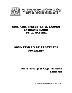 desarrollo de proyectos sociales - Facultad de Ciencias Pol&iacute;ticas y