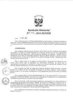 rm n&deg; 350-2014-minam - Ministerio del Ambiente