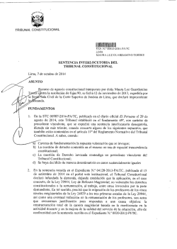 TRIBUNAL CONSTITUCIONAL SENTENCIA INTERLOCUTORIA