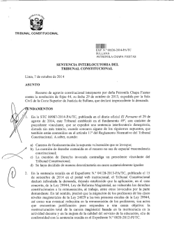 TRIBUNAL CONSTITUCIONAL SENTENCIA INTERLOCUTORIA