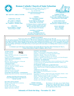 Roman Catholic Church of Saint Sebastian - E-churchbulletins.com