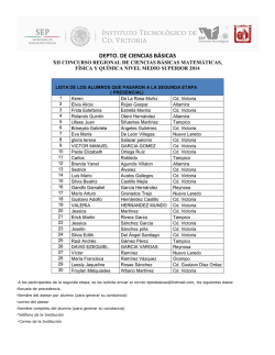 DEPTO. DE CIENCIAS B&Aacute;SICAS - Instituto Tecnol&oacute;gico de Cd