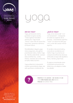 ZER DA YOGA? &iquest;QU&Eacute; ES YOGA? - Gune