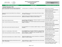 Entidad Federativa: PUE - Asociaciones Religiosas
