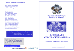 Programa I Jornada de Cooperaci&oacute;n Sanitaria - Facultad de Medicina