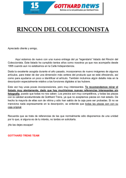 RINCON DEL COLECCIONISTA - Gotthard Trens