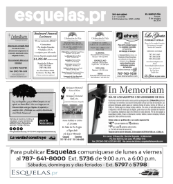 In Memoriam - Especiales - El Nuevo D&iacute;a