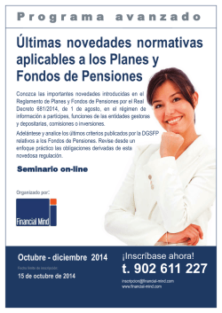 &Uacute;ltimas novedades normativas aplicables a los Planes y Fondos de