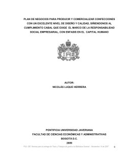 plan de negocios para producir y comercializar confecciones con un