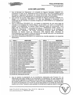 AVISO EMPLAZATORIO VILLAvmENDA - Villavivienda