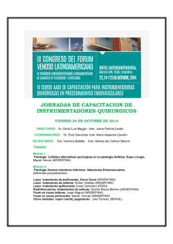 JORNADAS DE CAPACITACION DE INSTRUMENTADORES QUIRURGICOS - IX